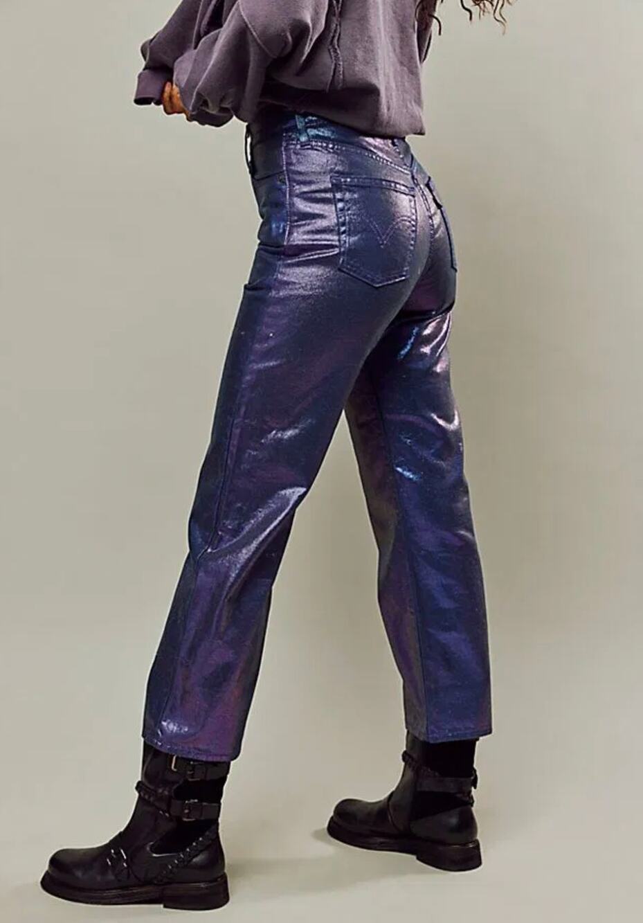 Levi's Premium Candy Coated Ribcage Straight Ankle Purple Jeans 28 W28 L27